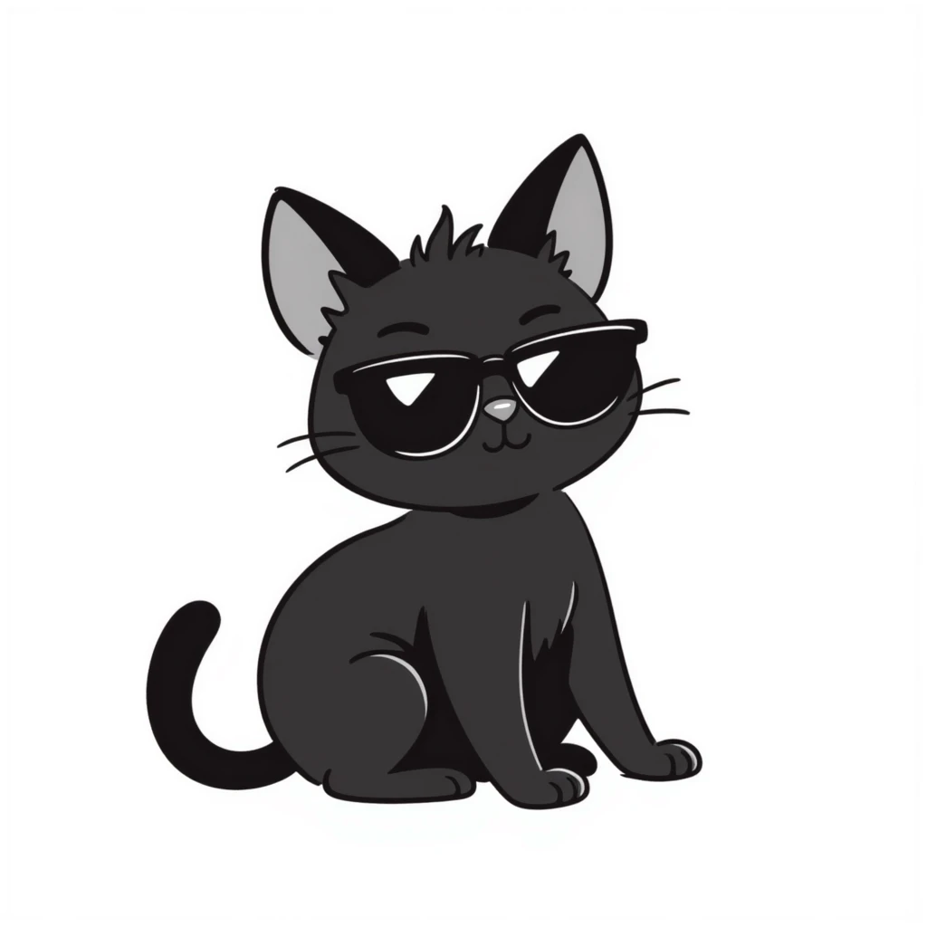Cat wearing sunglasses, looking casual and cool emoji