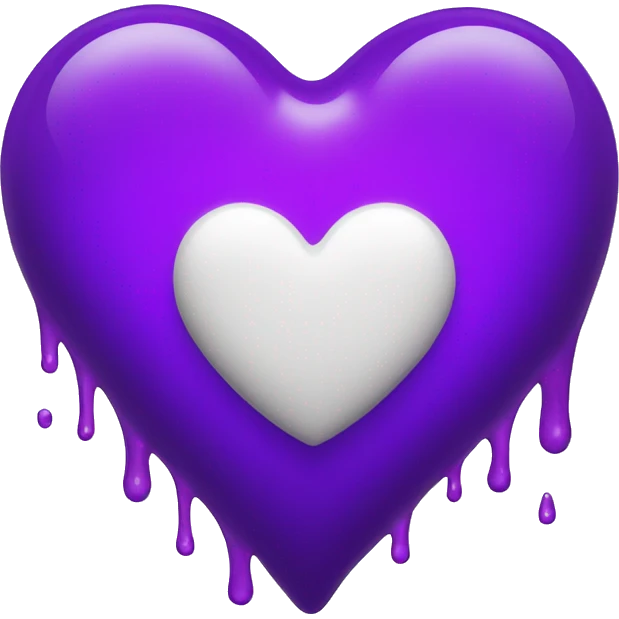 White heart covered in purple liquid emoji