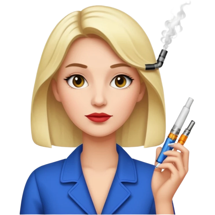 Elisabeth Borne with her electric cigarette emoji