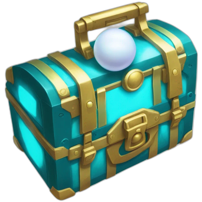 Pokemon Game LootCase Color Cyan Rich Treasure Legendary Epic Pokeballs Pokemons and Pokemon Items Inside this have Shiny Glow emoji
