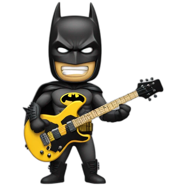 batman playing an electric guitar emoji