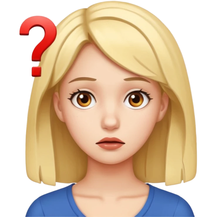 young women dont know from what to start. add question mark emoji