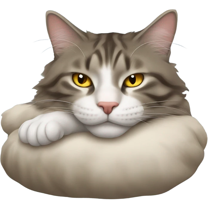 Maine coone napping emoji