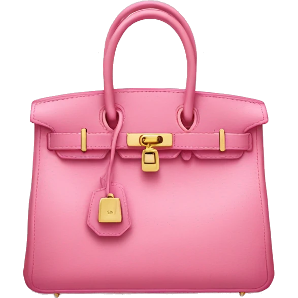Pink birkin bag with gold hardware  emoji