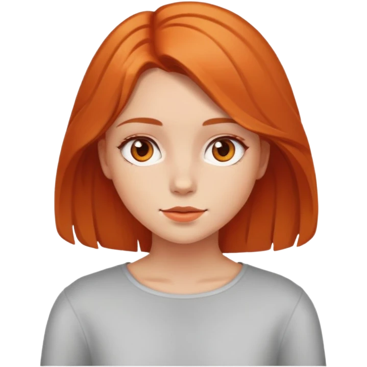 girl with shoulder straight orange/red/light brown hair  emoji
