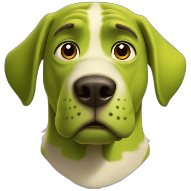 a shrek like dog emoji