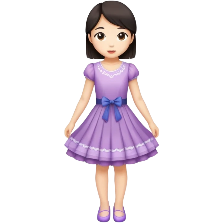 Asian girl in a curtsy emoji