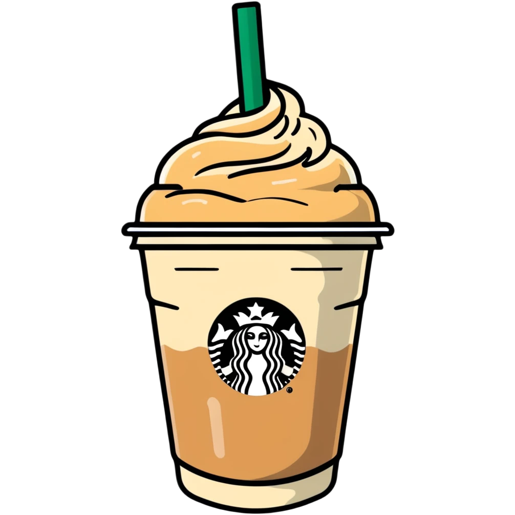 cute Starbucks iced latte with condensation on cup emoji