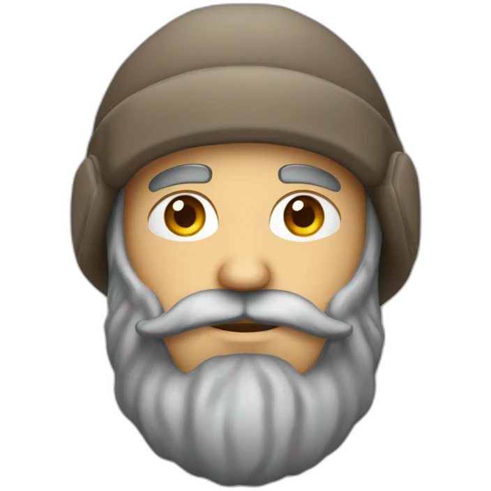 bearded guy wearing winter hat with ear flaps emoji