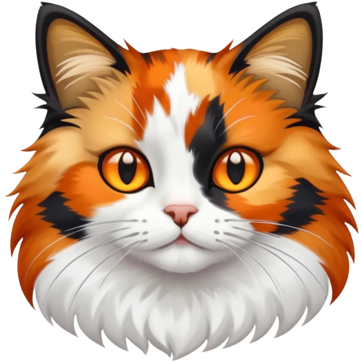 calico cat with orange, black and white patches emoji