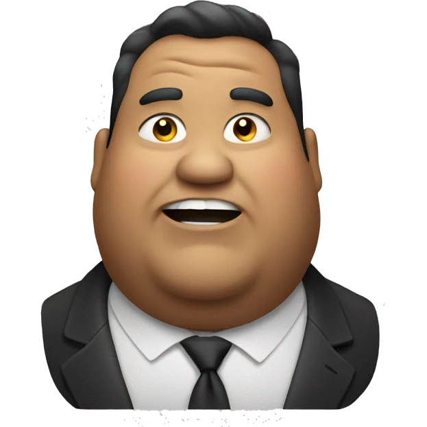 Fat man pointing left emoji