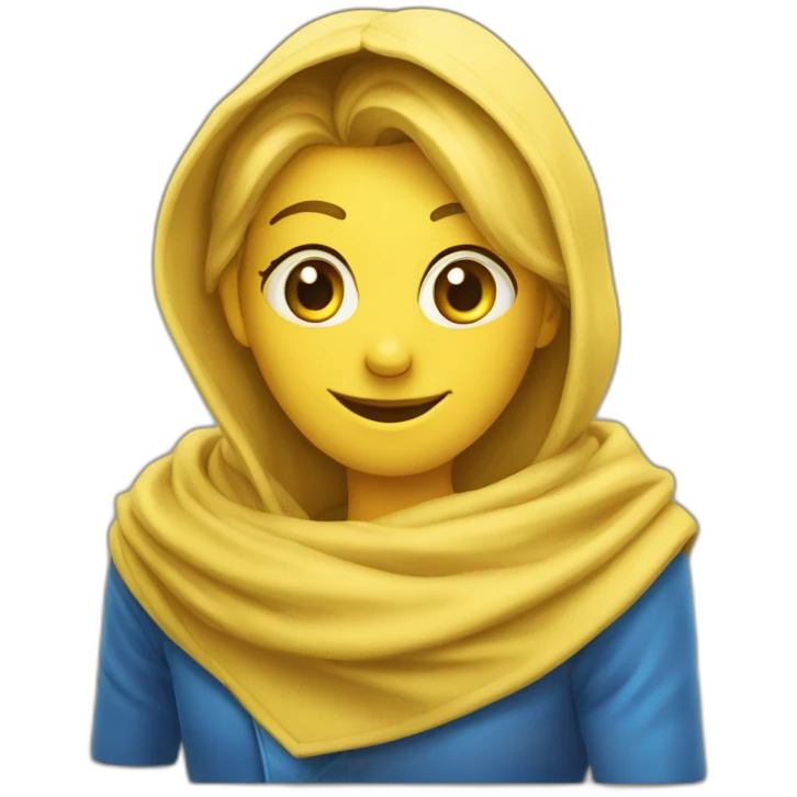 gelbes Herz mit blauem Schal emoji