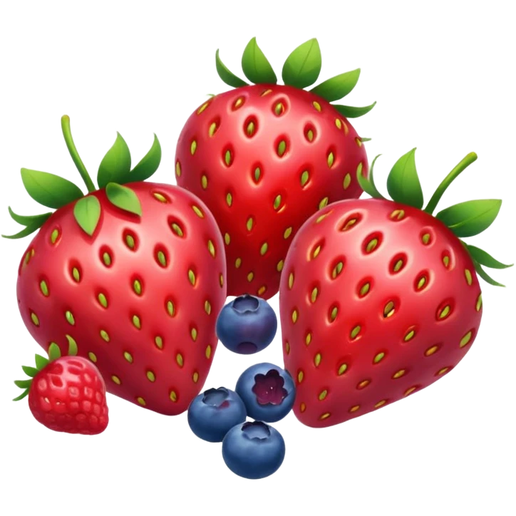 strawberries, blueberries, raspberries emoji