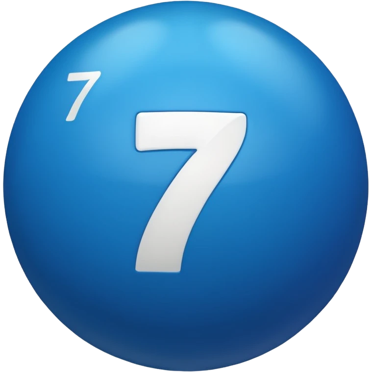 pull ball with the number 7th blue emoji