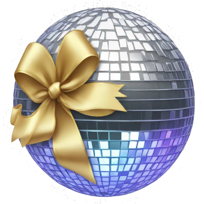 Disco ball with bow emoji