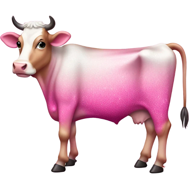 Pink ombre full body cow with glitter  emoji