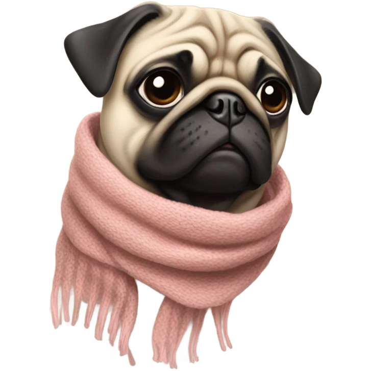 Pug with a scarf that says Brooklyn  emoji