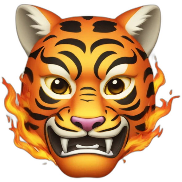 fire tiger Japanese mask emoji