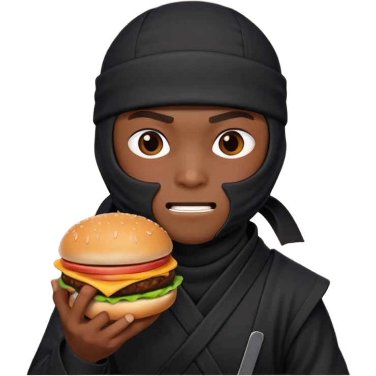 ninja with hambuger emoji