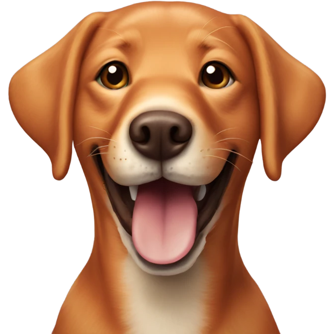 Fox red Labrador retriever smiling  emoji