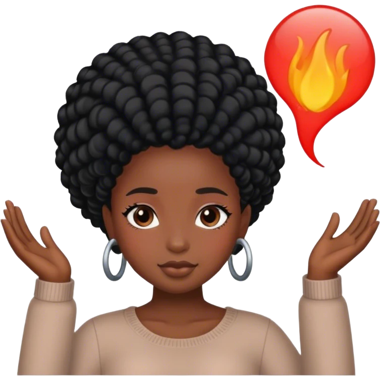 Black girl with 4c hair emoji