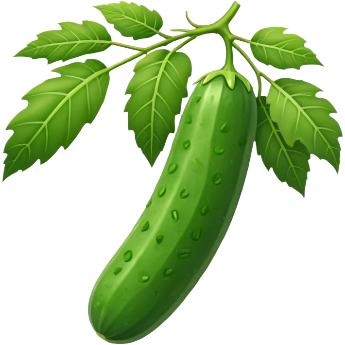 cucumber hangs on a palm branch emoji
