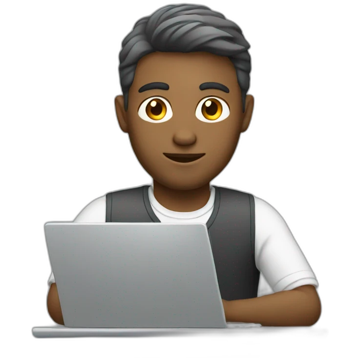 white man working on a laptop emoji