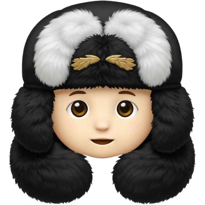A blank Black ushanka hat emoji
