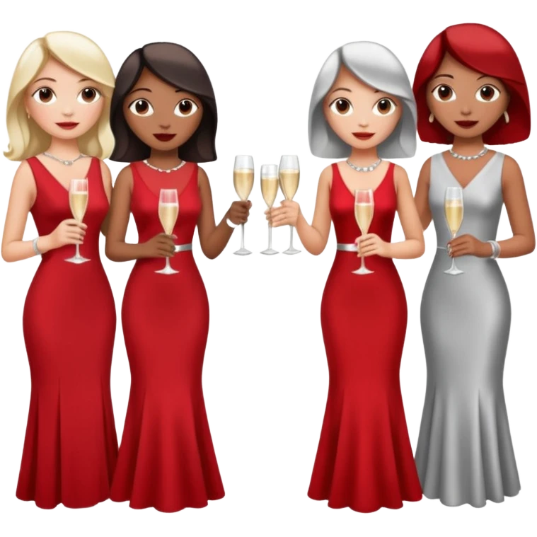 listening party people who only wearing red and silver dress code emoji