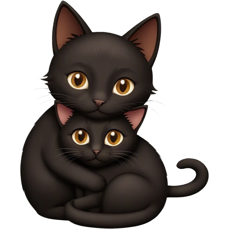 Black cat hug emoji