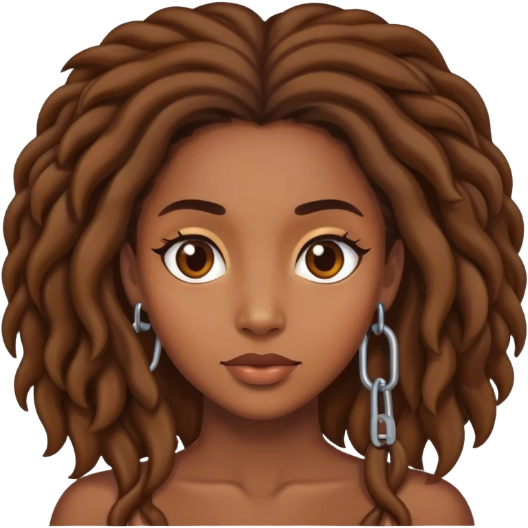 Brown skin women with locks emoji