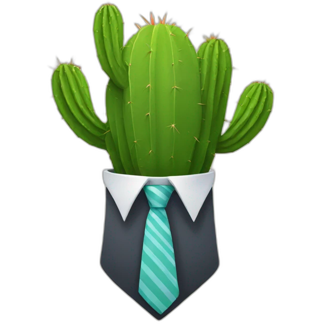 Cactus with a tie emoji