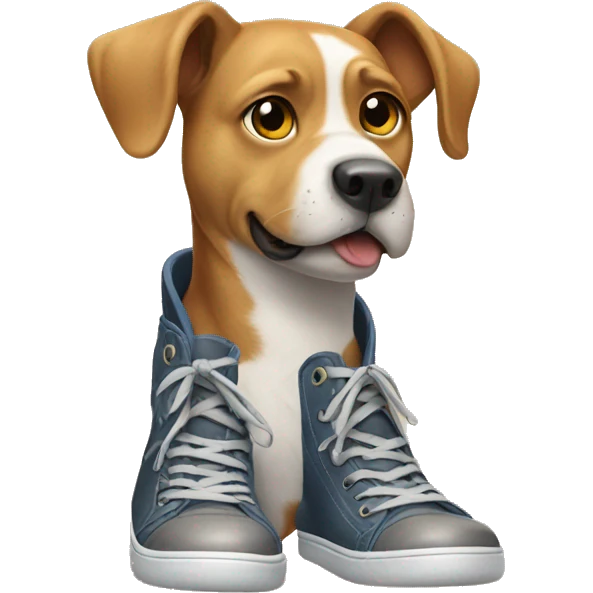 Dog wearing shoes emoji