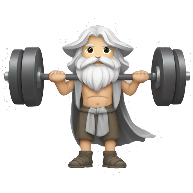 Gandalf lifting weights emoji