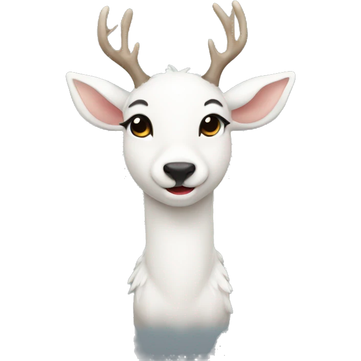 white cute deer  emoji