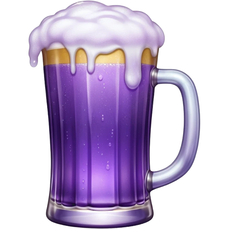 glitter cian and purple beer emoji