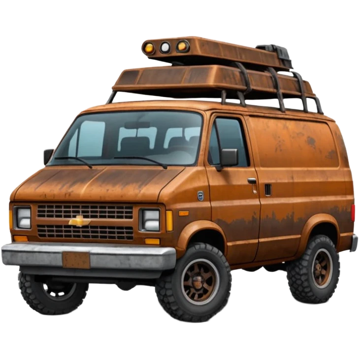 Hot Premium 1985 Dark Trooper Chevy Astro rust off-road van  emoji