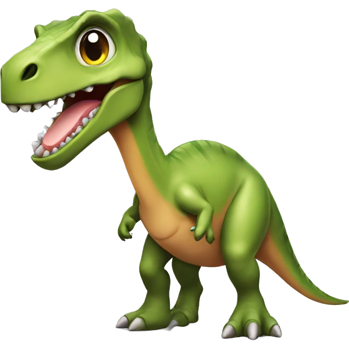 Dinosaur with bikini emoji