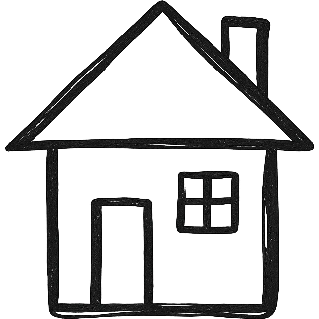 hand drawn outlined icon of a house, no fill emoji