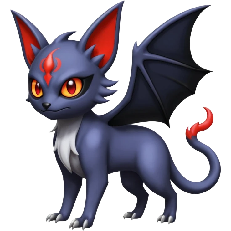 Noibat-Absol-Nargacuga-Litten-Torracat-fusion-Fakemon-Pokémon-creature  emoji