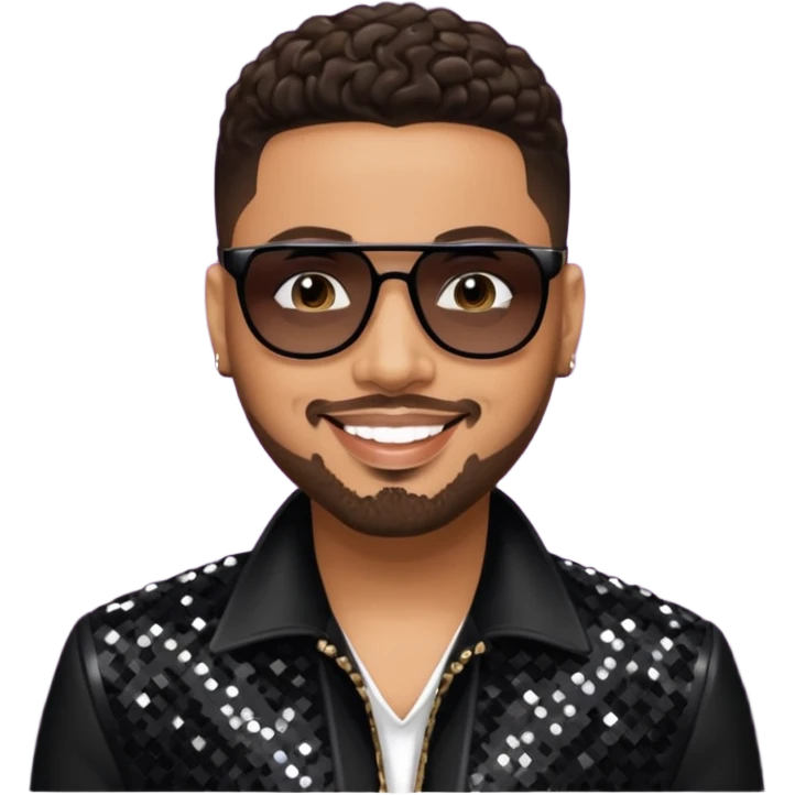 Al B Sure, R&B Singer with dark brown hair, black sequin outfit  emoji