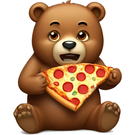 Bear eating Pizza  emoji