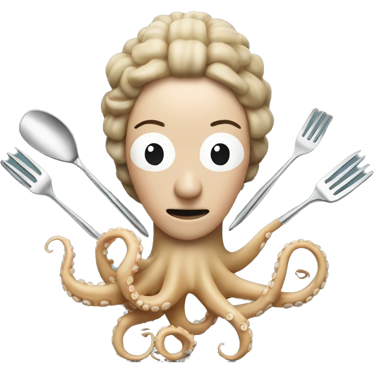 Martha Stewart head on octopus body holding kitchen utensils  emoji