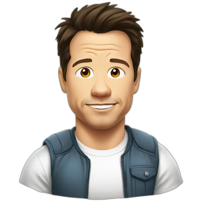 mark wahlberg cartoon wearing tee emoji