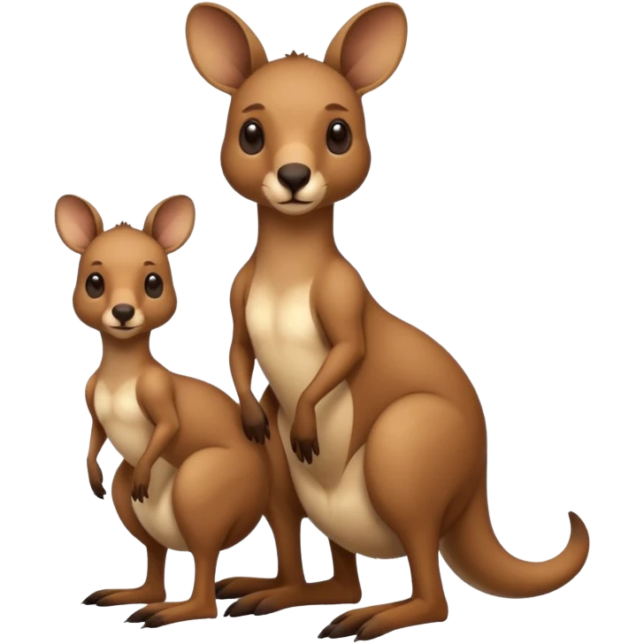 A kangaroo which has its baby kangaroo in its pouch(marsupium) emoji