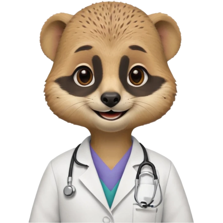 un suricate médecin très très heureux (reproduire les memoji d'apple) emoji