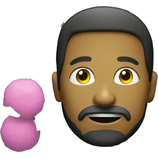 A man with a goatee, in a bush emoji