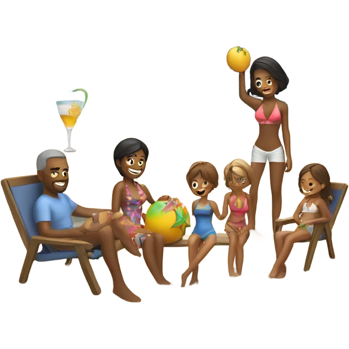 New year 2025 with family and beach  emoji
