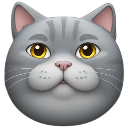 fat grey cat emoji