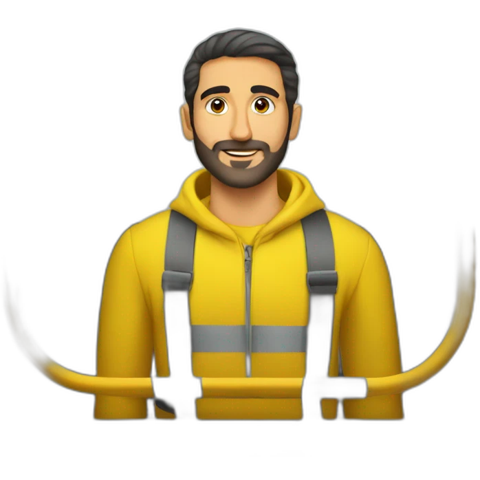 Armenian men in yellow clothing in the bus emoji